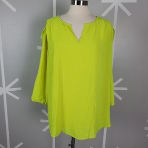 NWT Plus Size 20W Neon Yellow Blouse